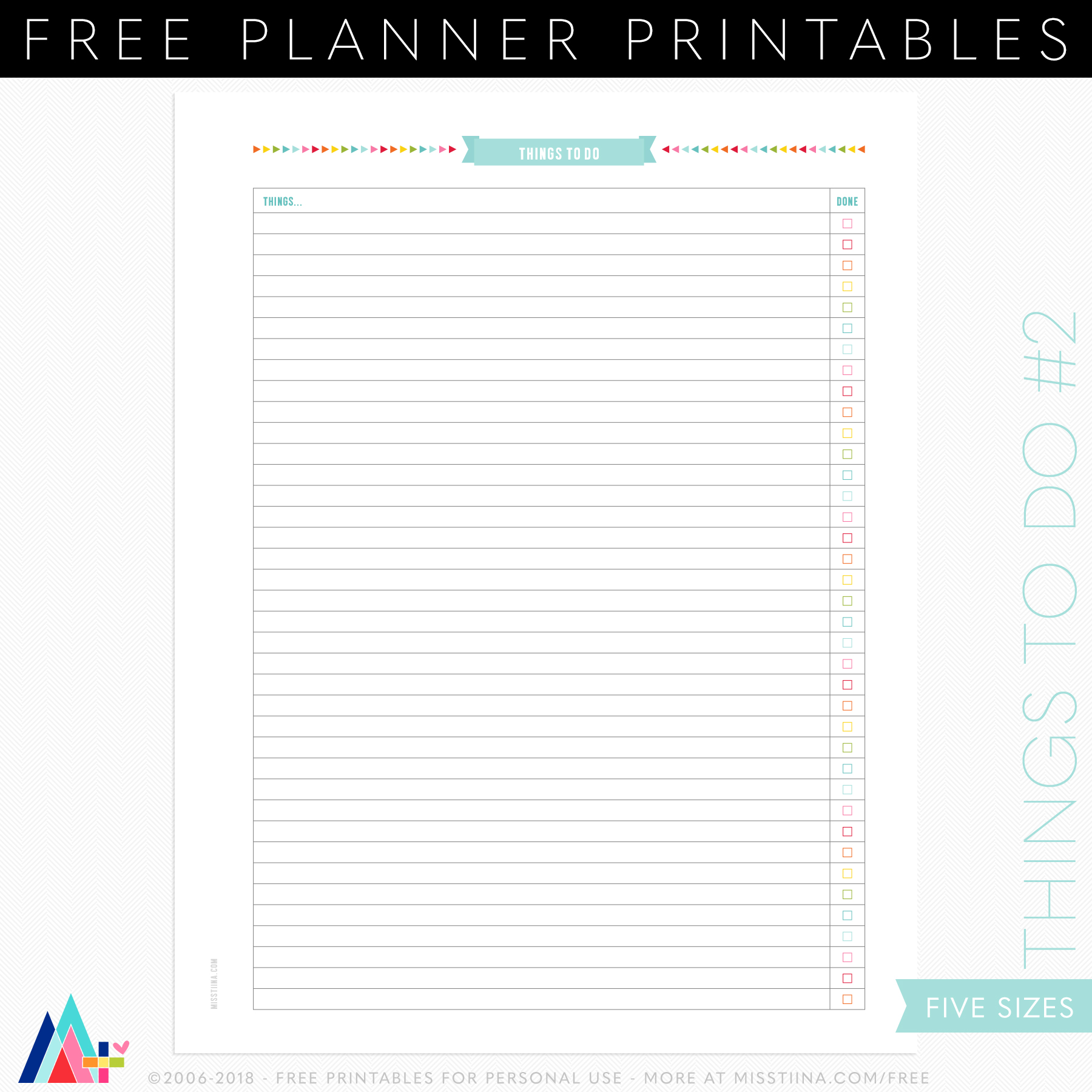 FREE PRINTABLE PLANNER PAGES • Miss Tiina