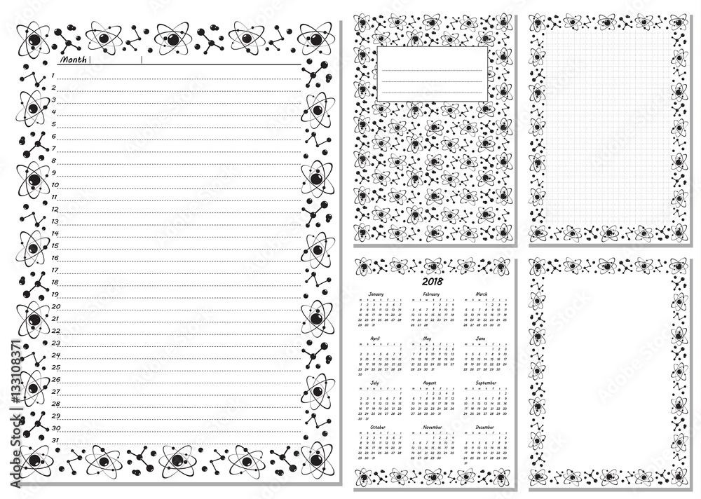 Set of pages template for daily planner. Printable, for scrapbook ...