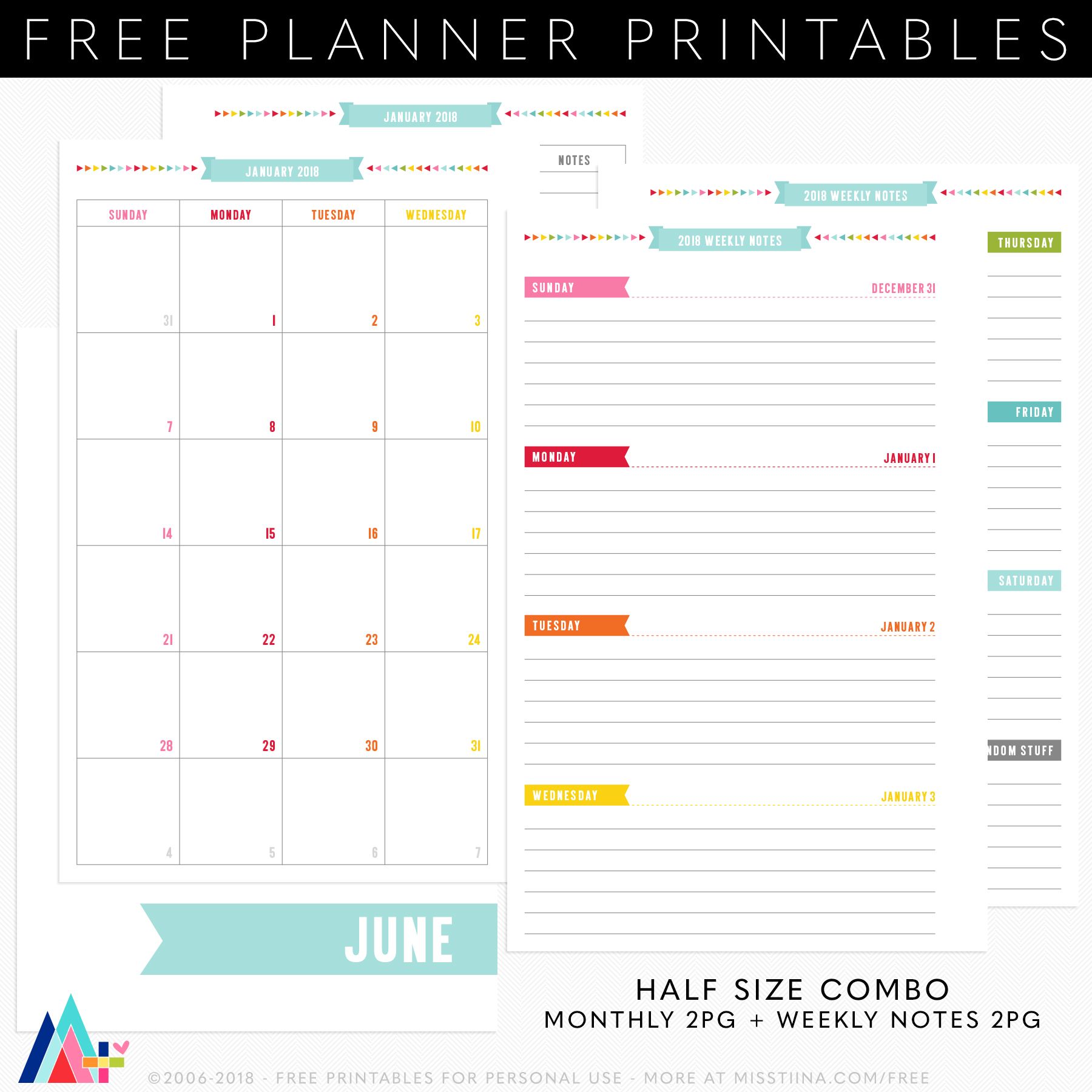 printable personal planner 2018