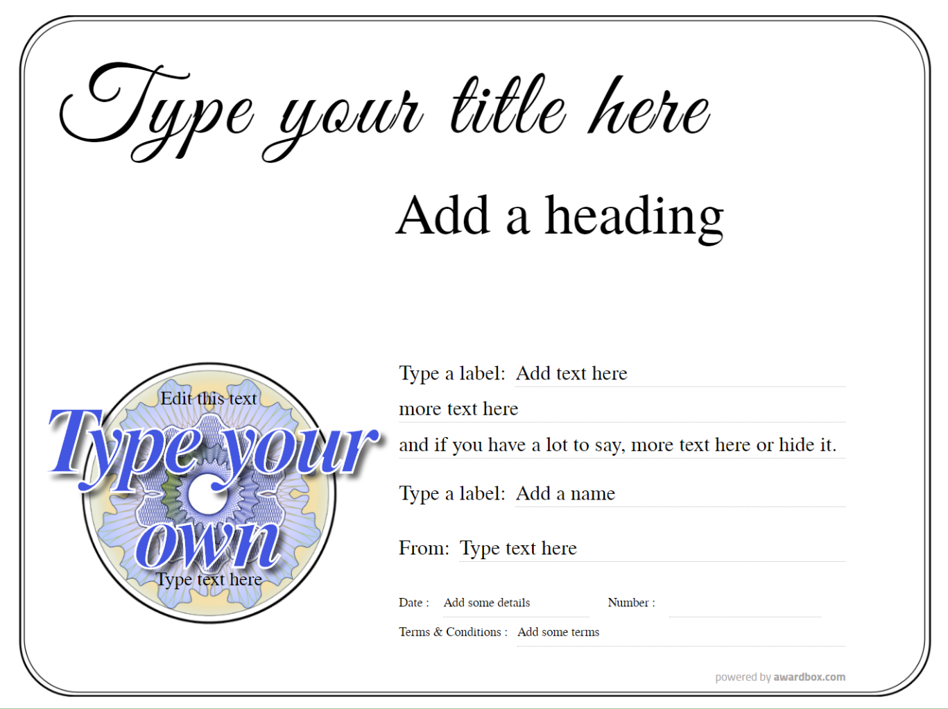 printable personalised vouchers