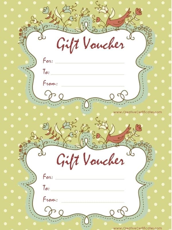 Free Printable Gift Voucher Templates