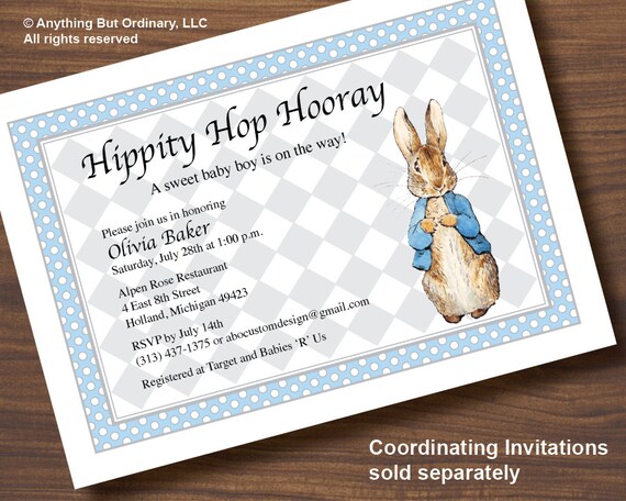 Its A Boy, Peter Rabbit Banner in Blue and Gray, Printable Boys ...
