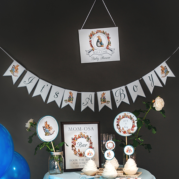 Its A Boy” Peter Rabbit Banner: Peter Rabbit Shower - A Touch of LA