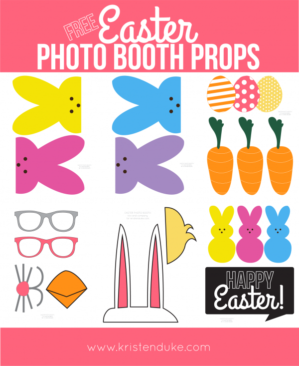 Easter Photo Booth Props {free printable} - Kiki &  Company