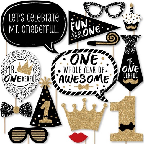 printable photo booth props 1st birthday