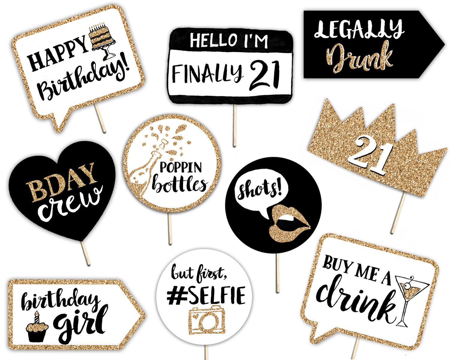 printable photo booth props 1st birthday