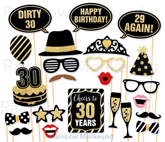Printable Birthday Prop 30th Birthday Party Printable Photo Booth ...