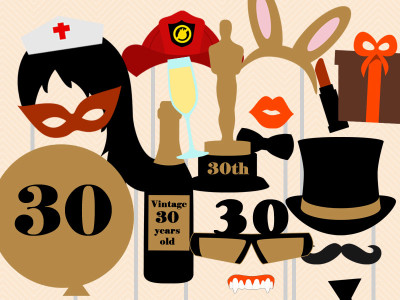 printable photo booth props 30th birthday