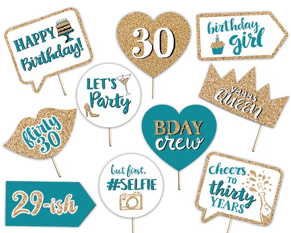 printable photo booth props 30th birthday