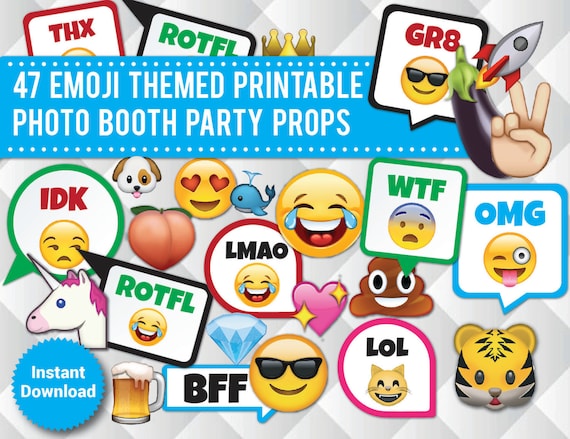 printable photo booth props emoji