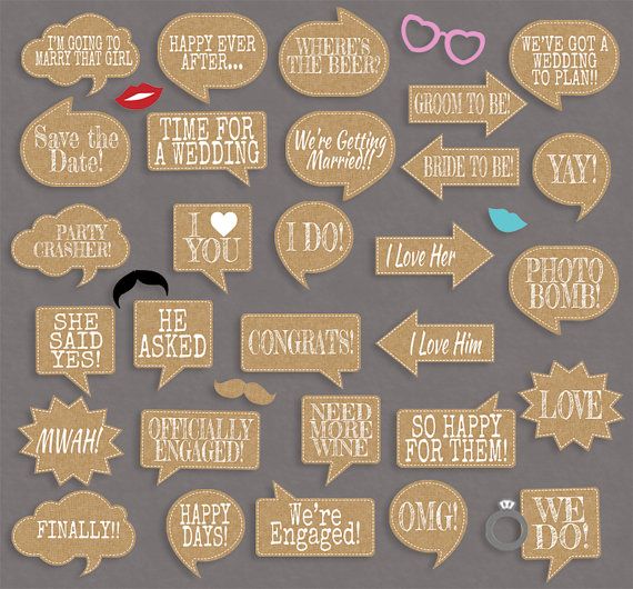 35 Rustic Engagement Photo Booth Prop Printables, Burlap Effect ...
