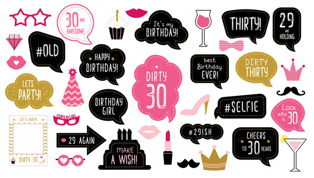 printable photo booth props for 21st birthday