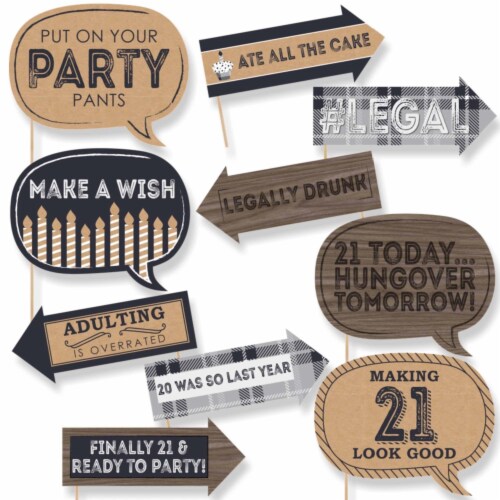 printable photo booth props for 21st birthday