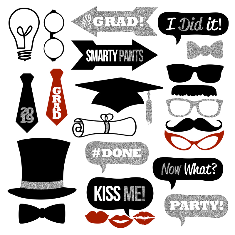 printable photo booth props for graduation