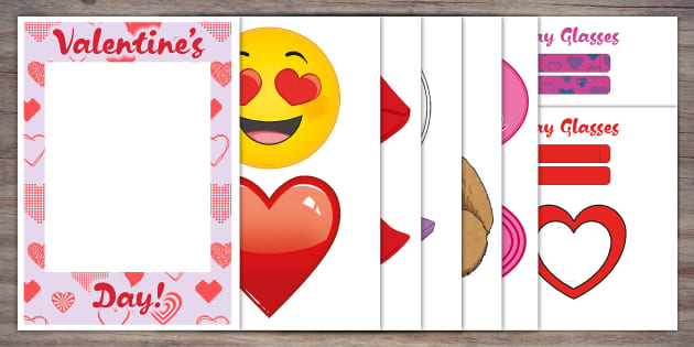 printable photo booth props for valentines