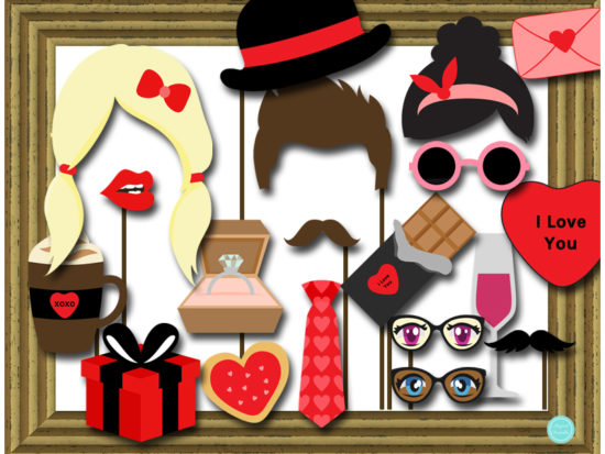 Valentine Photobooth Props Printable