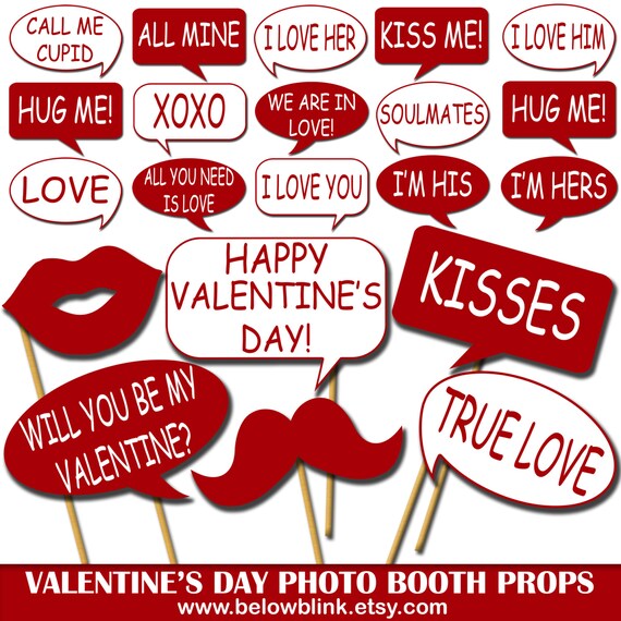 printable photo booth props for valentines