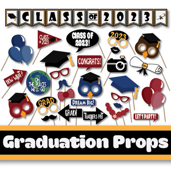printable photo booth props graduation 2017