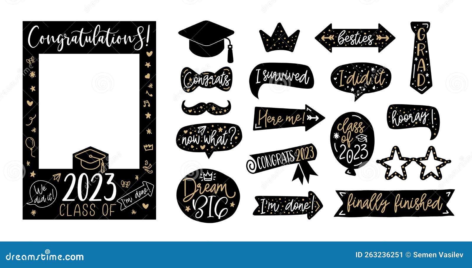 printable photo booth props graduation 2017