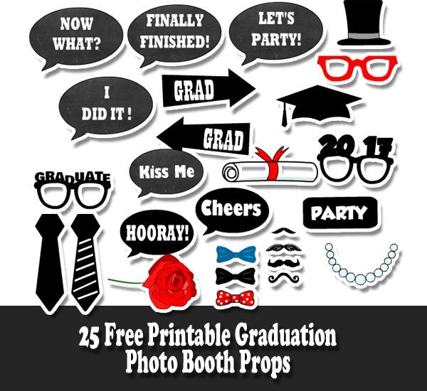 printable photo booth props graduation 2017