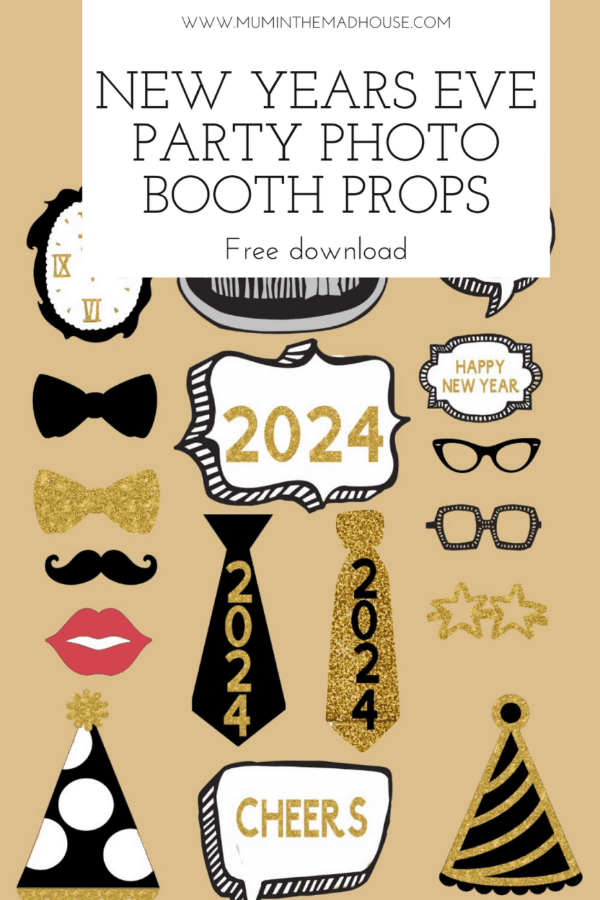 printable photo booth props new years eve