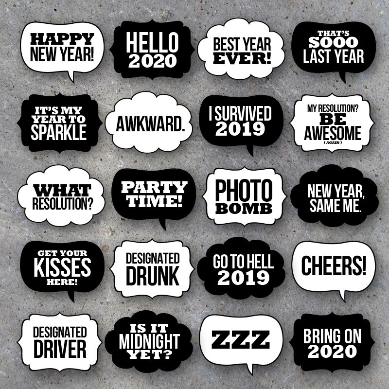 printable photo booth props new years eve