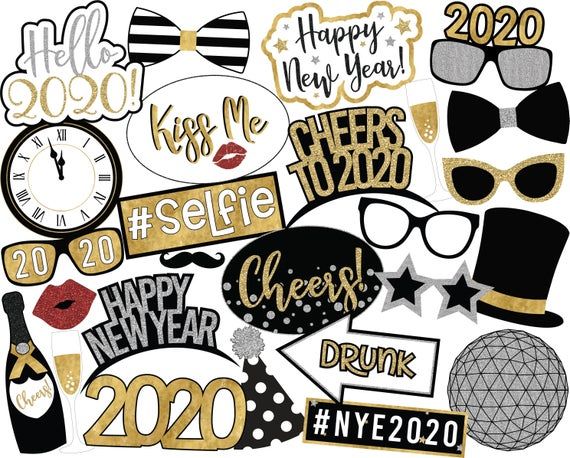 printable photo booth props new years eve