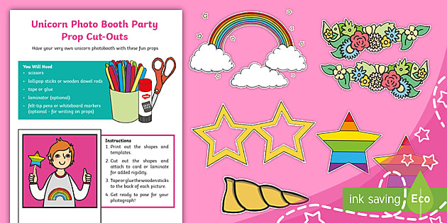 printable photo booth props unicorn