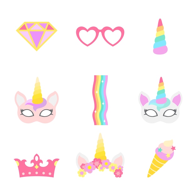 printable photo booth props unicorn