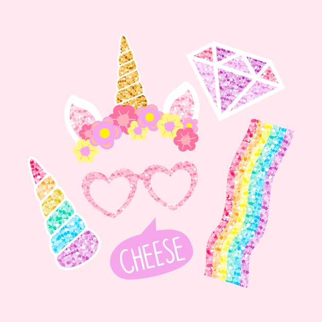 printable photo booth props unicorn