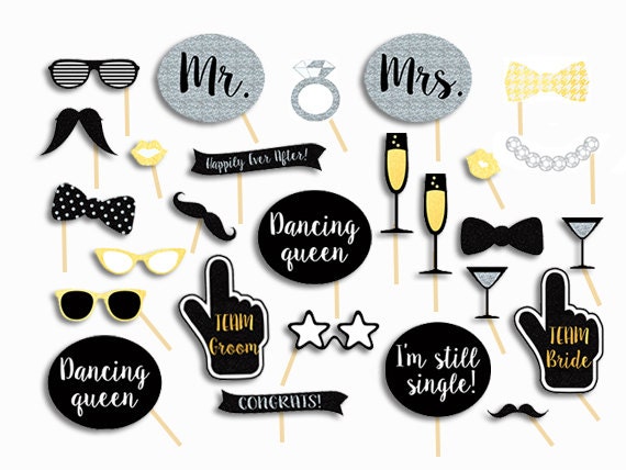 printable photo booth props wedding