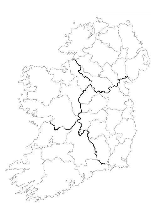 printable physical map of ireland