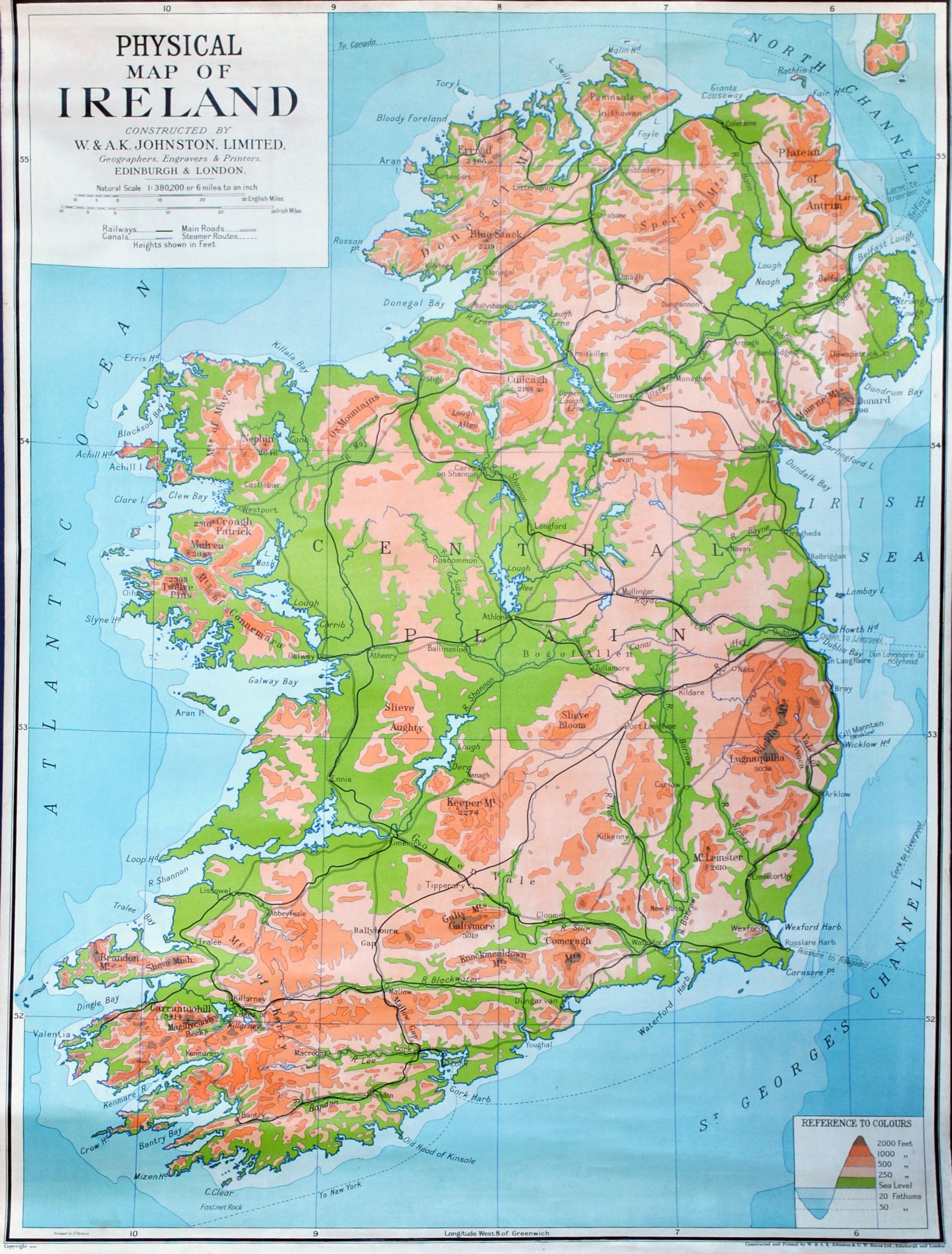Large detailed physical map of Ireland | Ireland | Europe ...