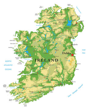 printable physical map of ireland