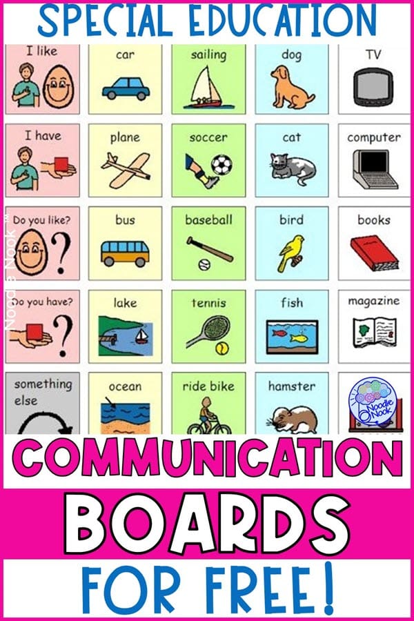 Free Communication Boards Autism | Noodle Nook - Worksheets Library