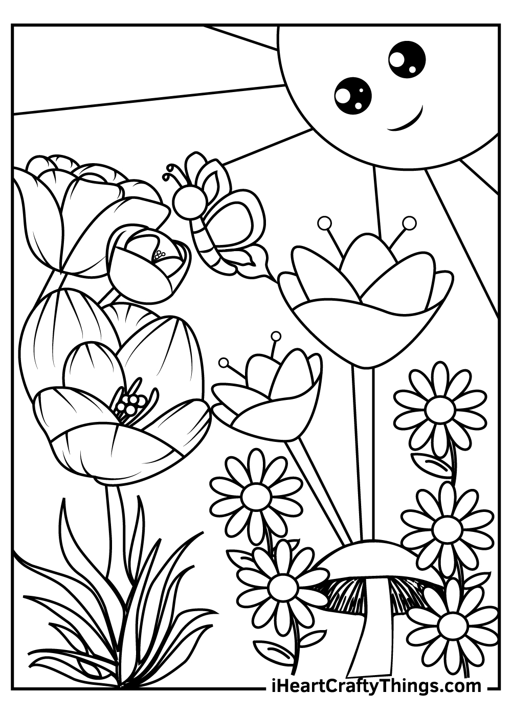 printable picture of a flower garden