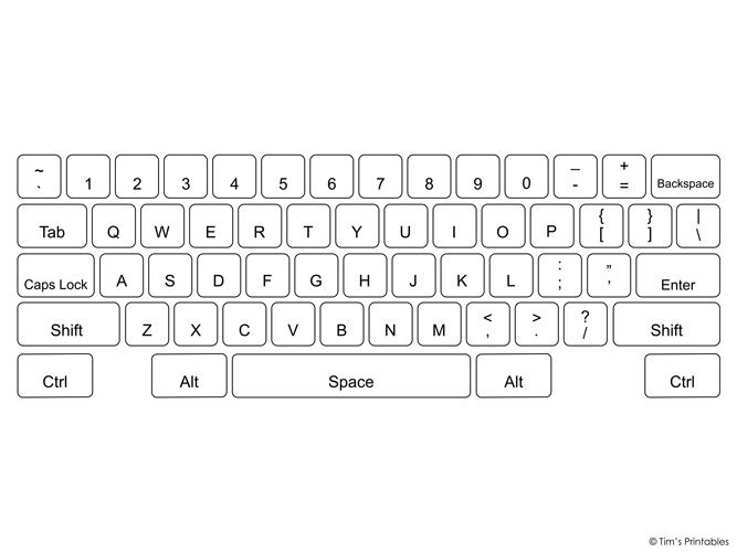 printable picture of a keyboard