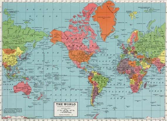 printable picture of the map of the world