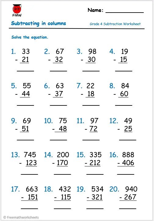 printable picture subtraction worksheet for