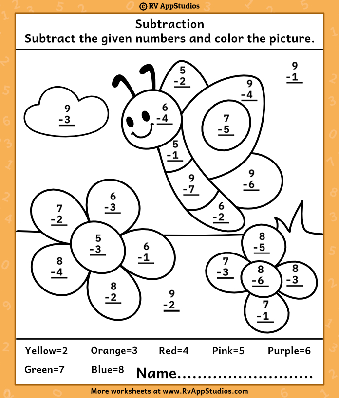 printable picture subtraction worksheet