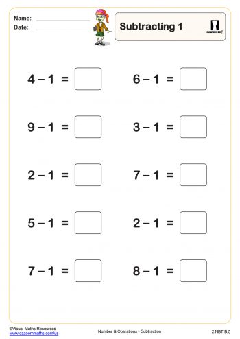 printable picture subtraction worksheet