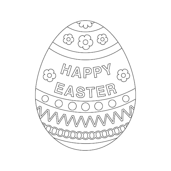 Easter Egg Coloring Page, Easter Egg Colouring in Page,easter Egg ...