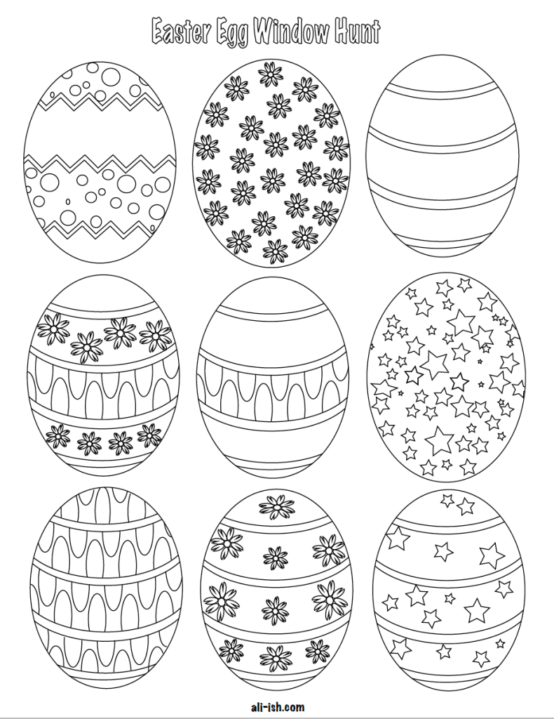 Free Printable Easter Eggs for Window Egg Hunt || Come Together ...