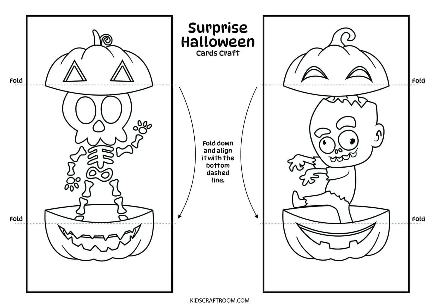 Surprise Halloween Cards For Kids (Free Printable) - Kids Craft Room