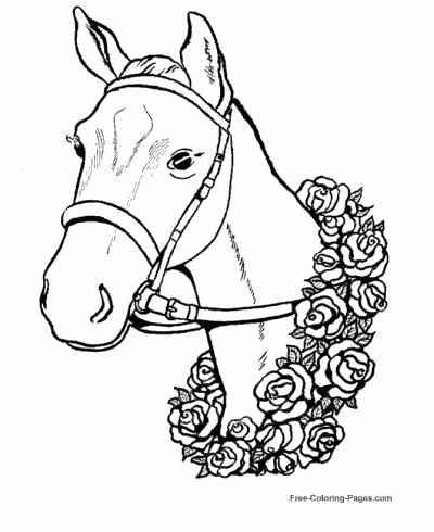 Horse coloring pages, sheets and pictures