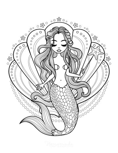 Printable Mermaid Coloring Pages with Free PDFs