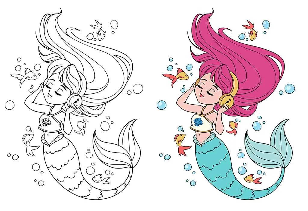 printable pictures mermaid