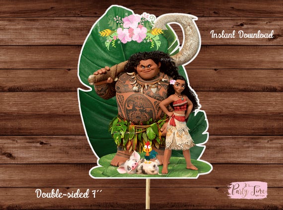 Moana Centerpieces Printable Moana Centerpiece Moana Cake Topper ...