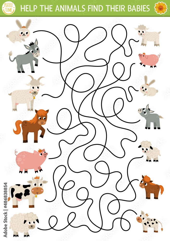 printable pictures of animals and their babies