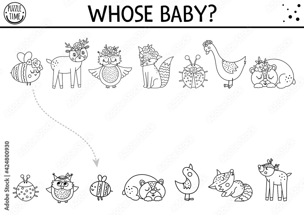 printable pictures of animals and their babies